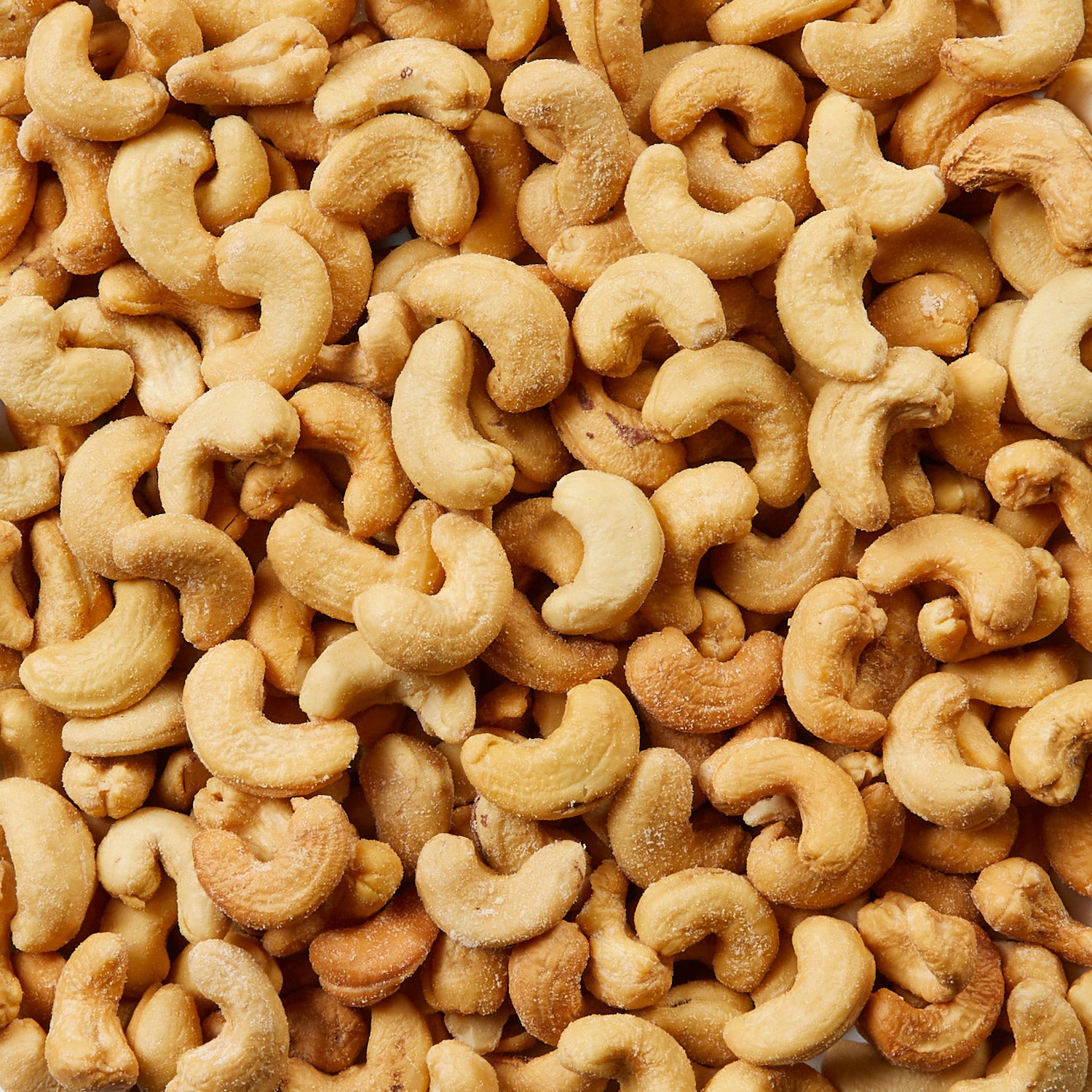 Close-up of a pile of cashew nuts