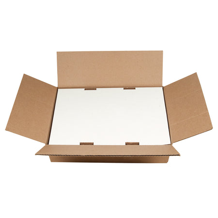 Open cardboard box on a white background