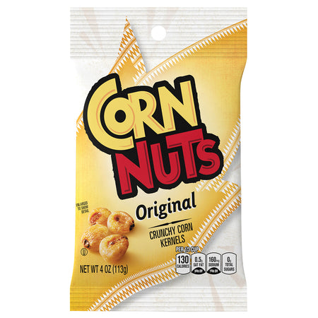 Packaging of Corn Nuts Original crunchy corn kernels on a white background