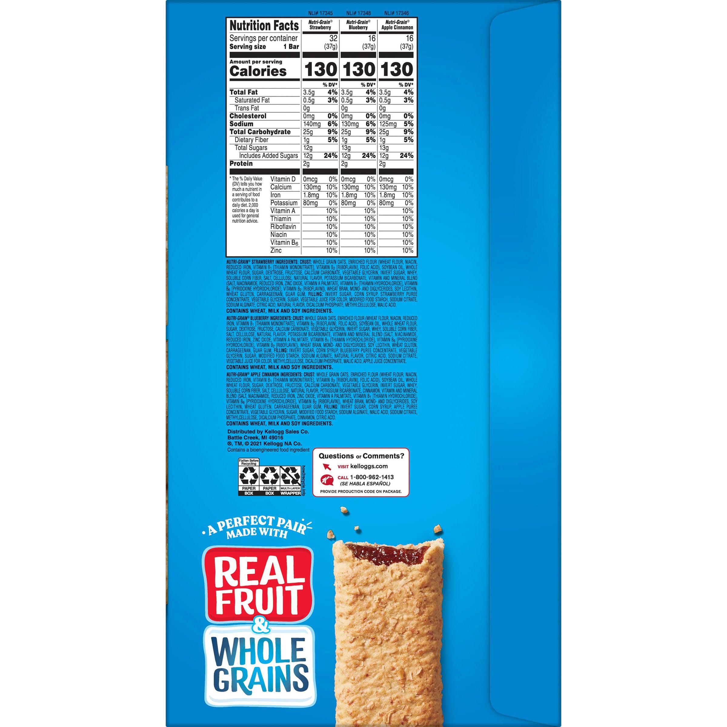 Nutri-Grain Bars, 1.3 Oz, 64-Count