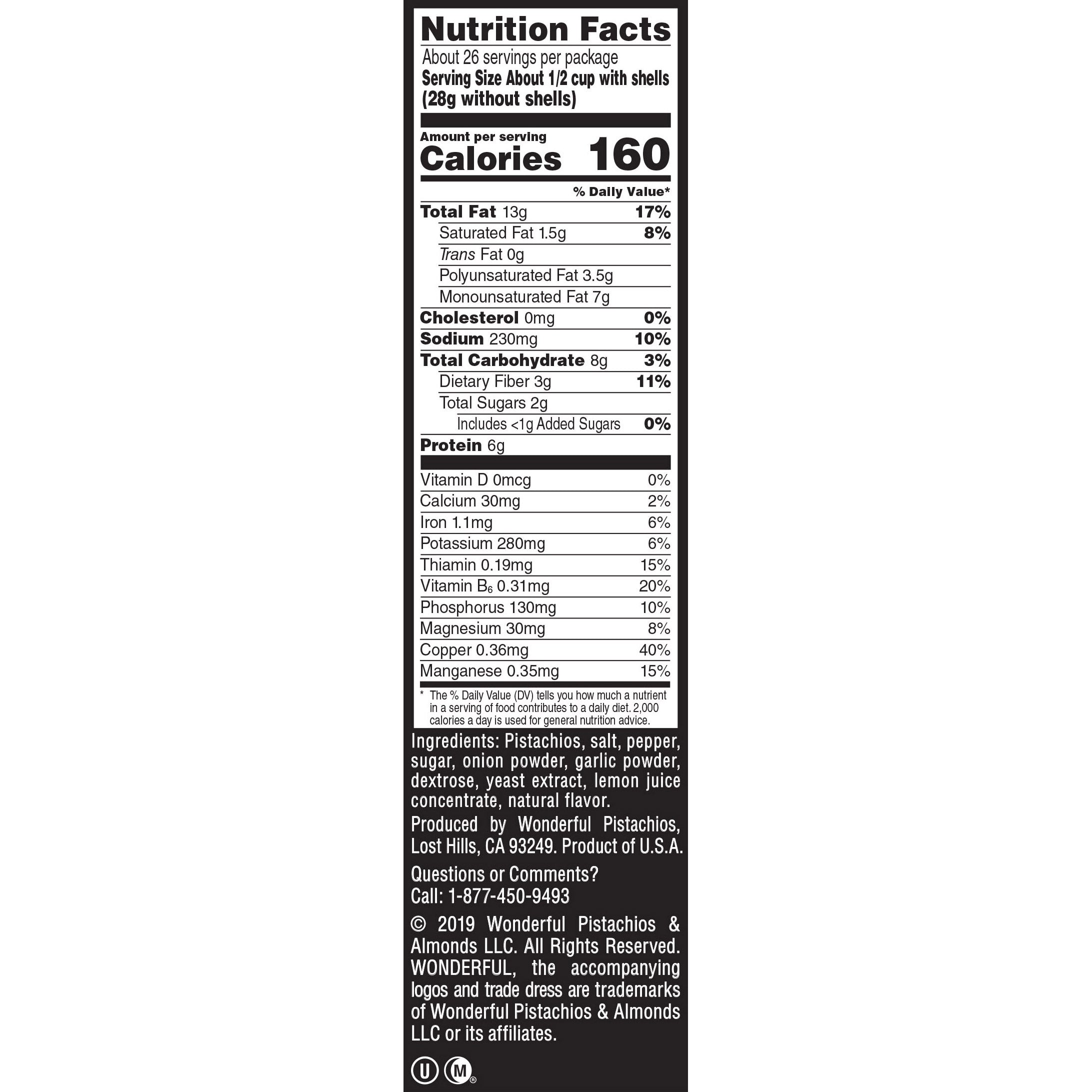 Nutrition facts label on a white background