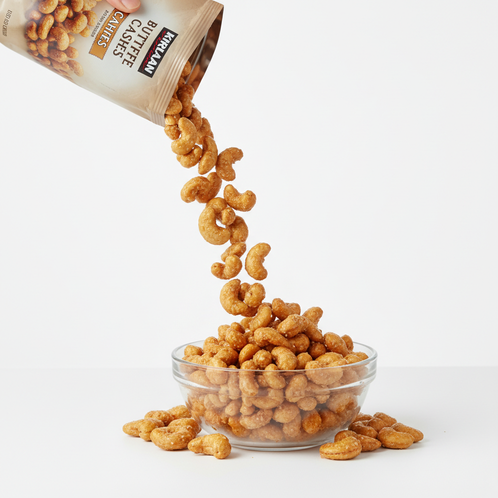 Cashews Being Poured