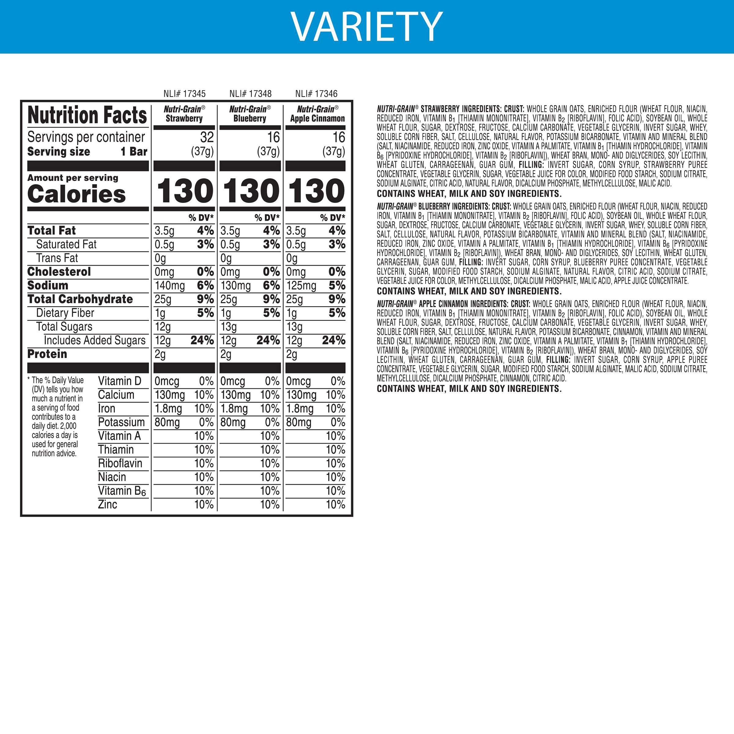 Nutri-Grain Bars, 1.3 Oz, 64-Count