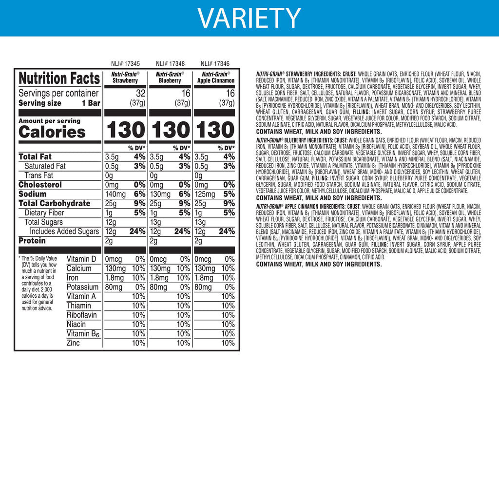 Nutri-Grain Bars, 1.3 Oz, 64-Count