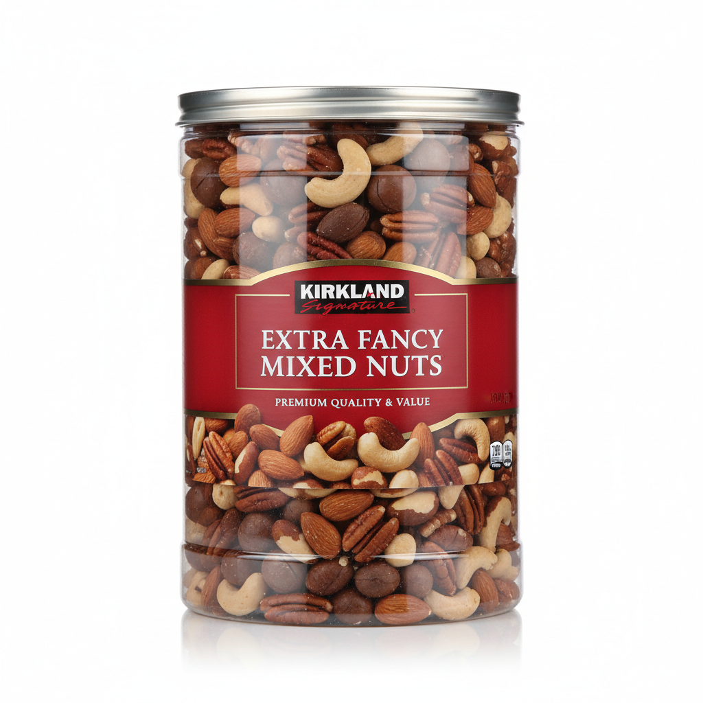 Kirkland Signature Extra Fancy Mixed Nuts 2.5 lbs unsalted premium gourmet container