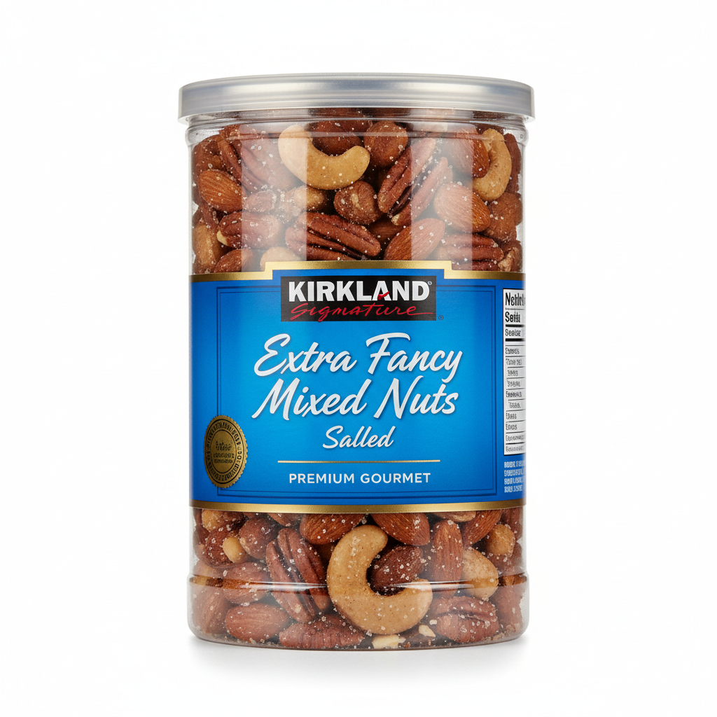 Kirkland Signature Extra Fancy Mixed Nuts Salted 2.5 lbs premium gourmet container