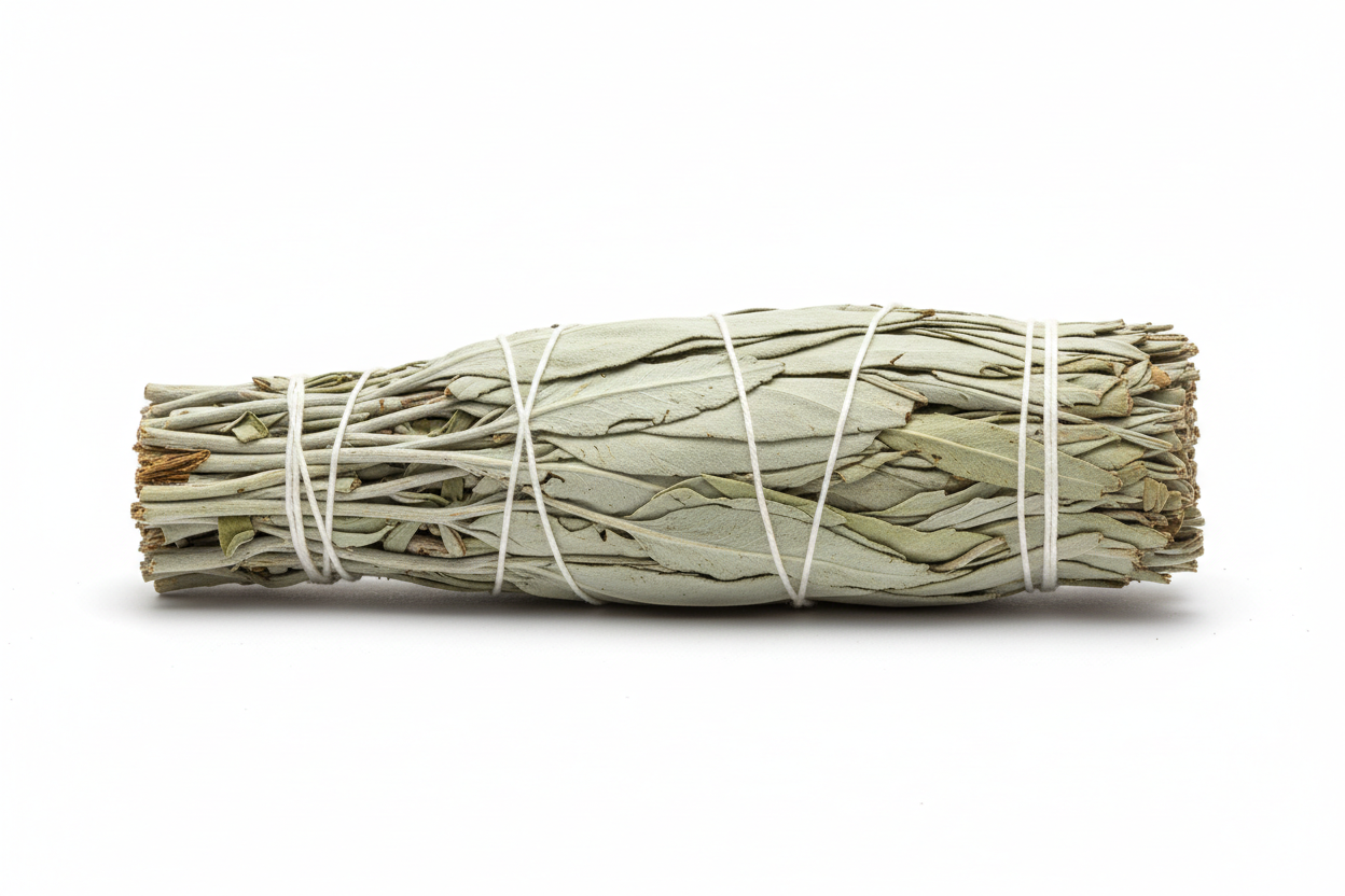 California white sage bundle side angle showing 6.5-7 inch length and thickness