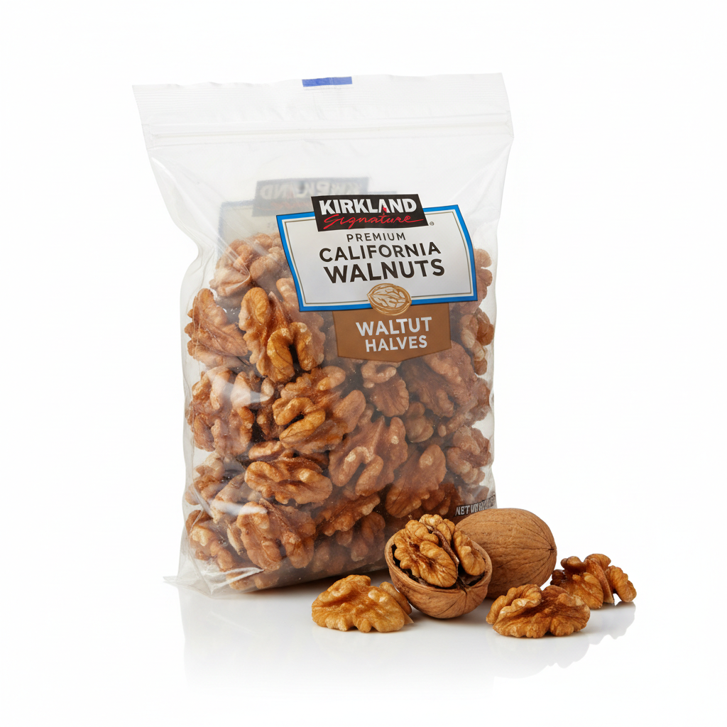 Kirkland Signature walnut halves 3 lbs premium California walnuts in resealable bag