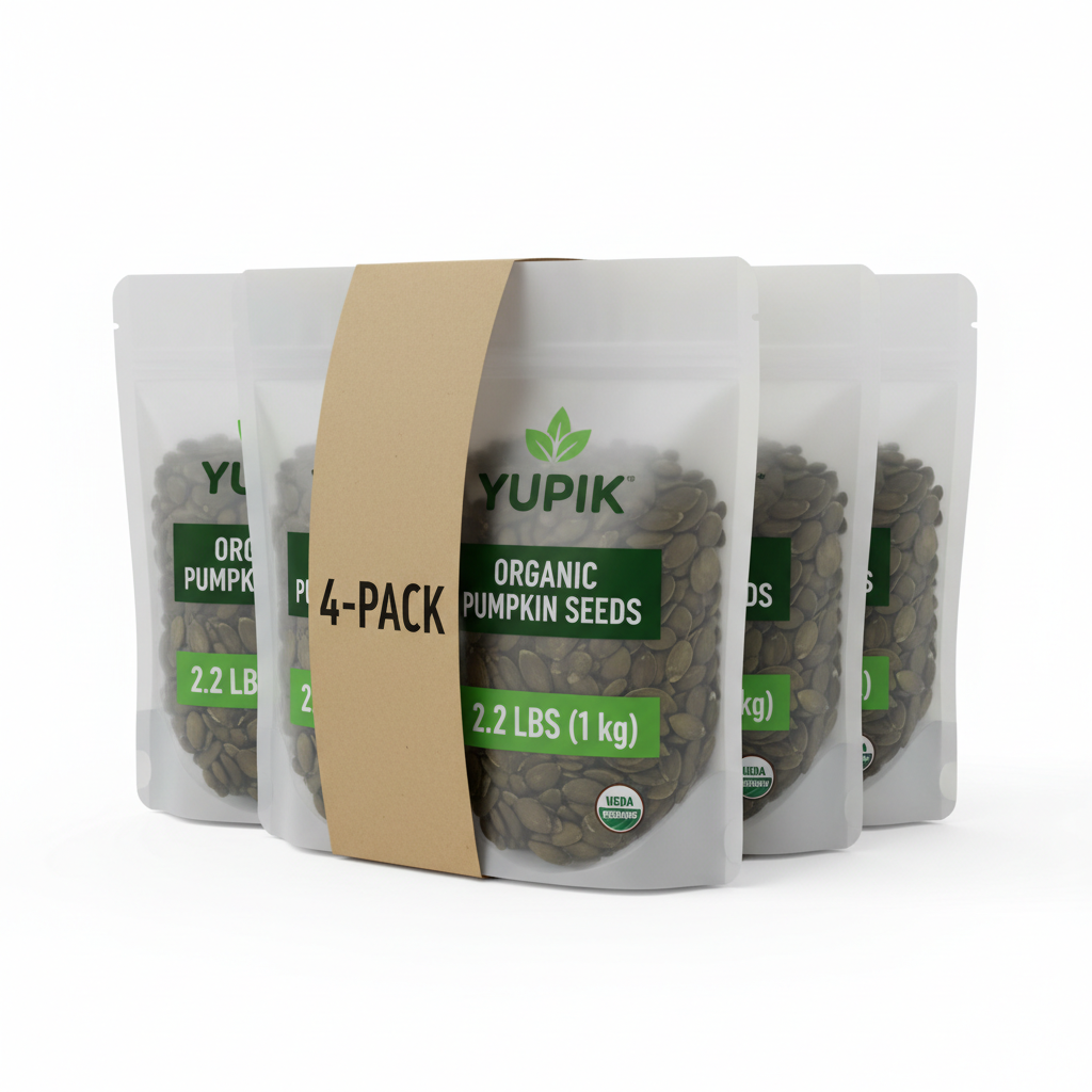 Yupik Organic Pumpkin Seeds 2.2 lbs 4-pack bags USDA Organic pepitas