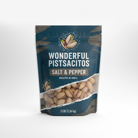 Wonderful Pistachios Salt and Pepper 3 lbs bag roasted in-shell California pistachios