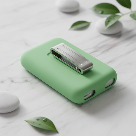 Light green silicone iPod Nano case with belt clip lifestyle photo