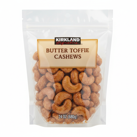 Kirkland Butter Toffee Cashews Package