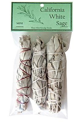 California White Sage Smudges 4"L Mini (Long Style) (Pack of 3) - Gifts Import