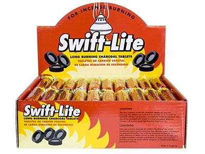 Swift Lite Charcoal DISPLAY 33mm (Small) 10 Tablets/Roll - 60 Rolls/Box - Gifts Import