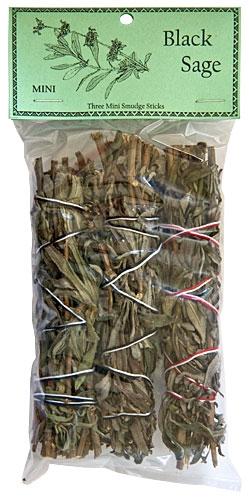 Black Sage Smudge 4"L (Mini) Pack of 3) - Gifts Import
